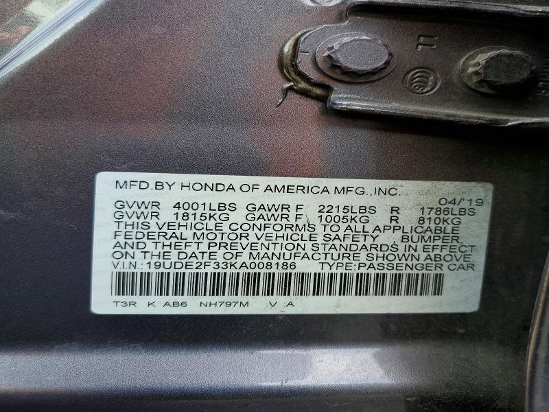 2019 Acura Ilx მანქანა იყიდება აუქციონზე, vin: 19UDE2F33KA008186, აუქციონის ნომერი: 54330546