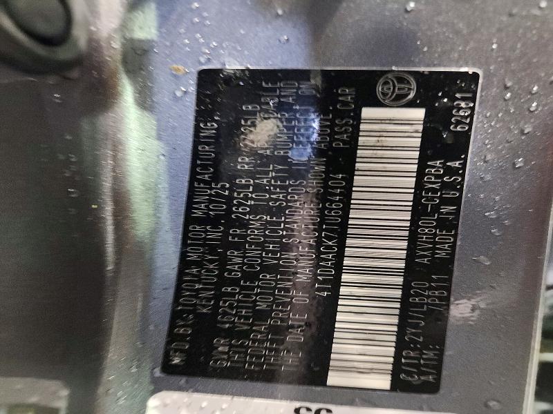 53313536 :رقم المزاد ، 4T1DAACK7TU664404 vin ، 2026 Toyota Camry مزاد بيع