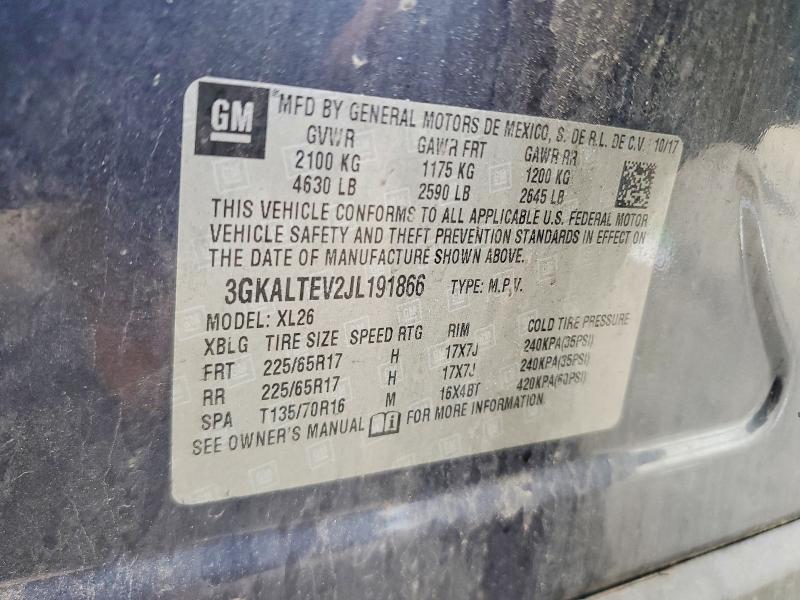 Продажа на аукционе авто 2018 Gmc Terrain, vin: 3GKALTEV2JL191866, номер лота: 54960106