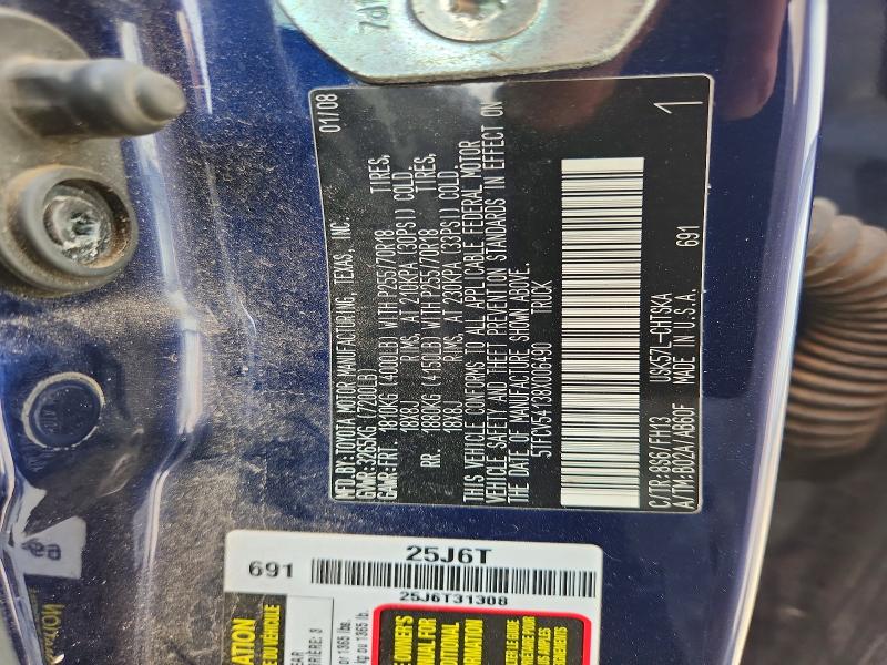 Продаж на аукціоні авто 2008 Toyota Tundra, vin: 5TFCV54138X006490, номер лоту: 55287346