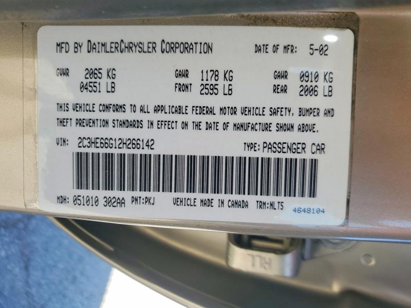 Продажа на аукционе авто 2002 Chrysler 300m, vin: 2C3HE66G12H266142, номер лота: 53392256