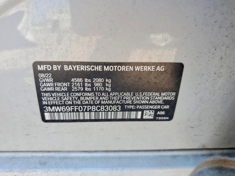 Продажа на аукционе авто 2023 Bmw 330i, vin: 3MW69FF07P8C83083, номер лота: 53585666