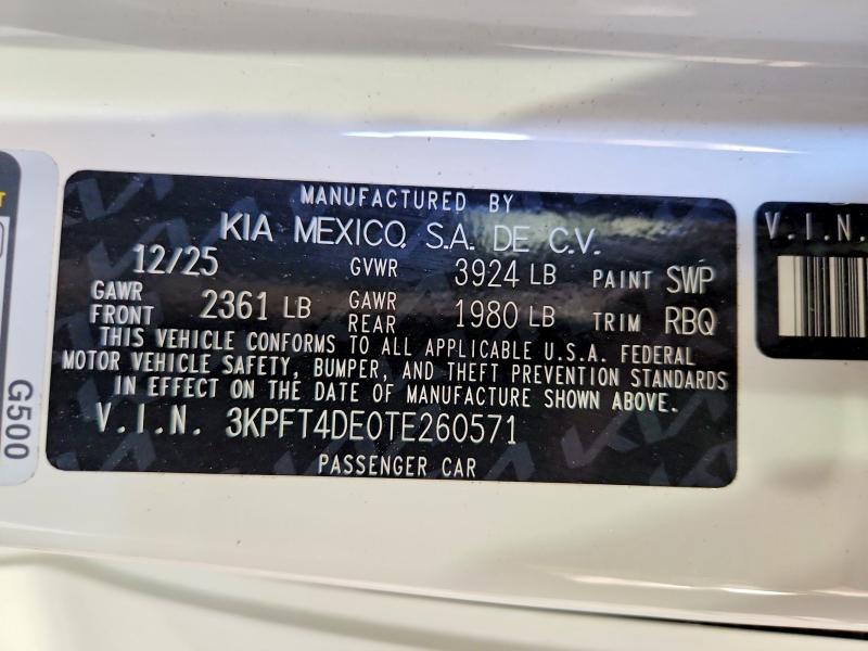 Продажа на аукционе авто 2026 Kia K4, vin: 3KPFT4DE0TE260571, номер лота: 54055756