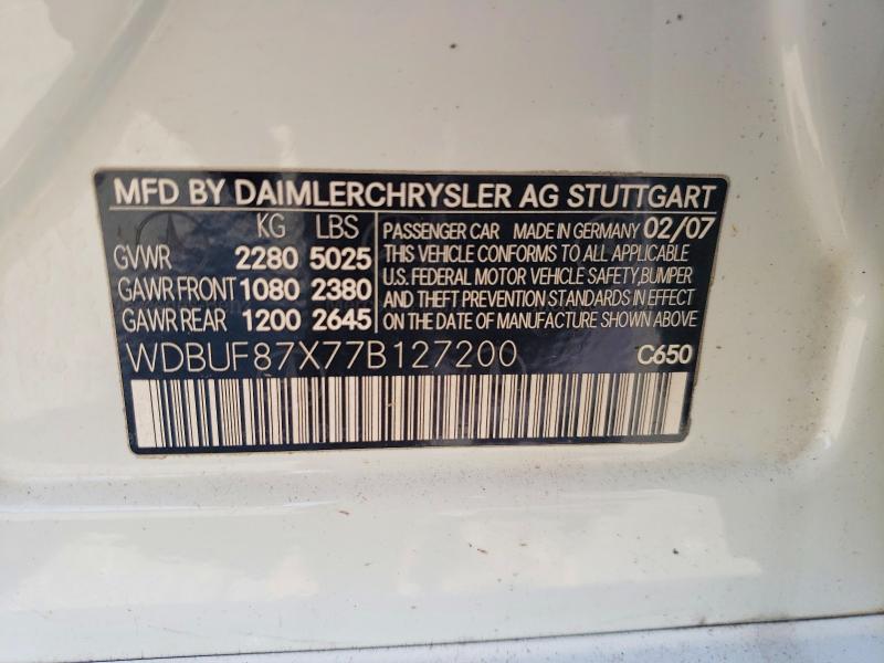 Продаж на аукціоні авто 2007 Mercedes-benz E, vin: WDBUF87X77B127200, номер лоту: 52397226