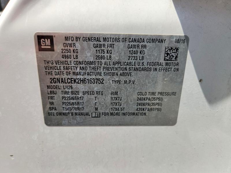 Продажа на аукционе авто 2017 Chevrolet Equinox, vin: 2GNALCEK2H6163752, номер лота: 53141586