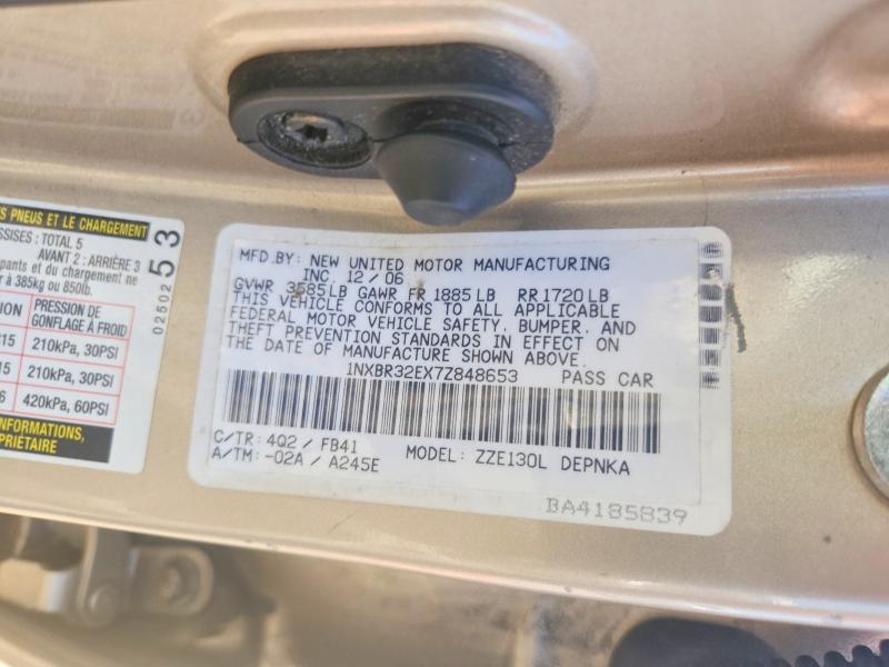 54308006 :رقم المزاد ، 1NXBR32EX7Z848653 vin ، 2007 Toyota Corolla مزاد بيع