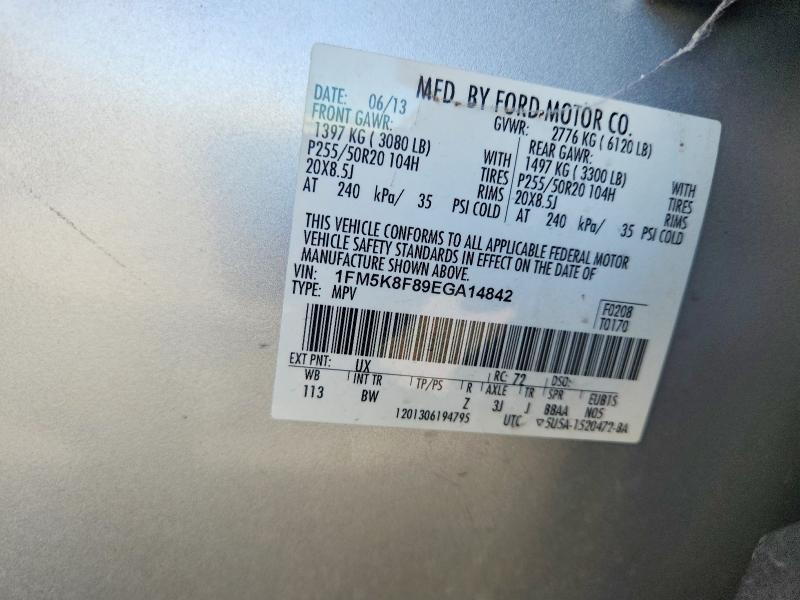Продаж на аукціоні авто 2014 Ford Explorer, vin: 1FM5K8F89EGA14842, номер лоту: 53627256