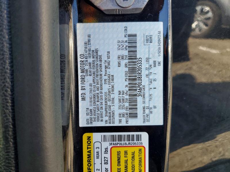Aukcja sprzedaży 2018 Ford Fusion, vin: 3FA6P0LU8JR205335, numer aukcji: 52497746