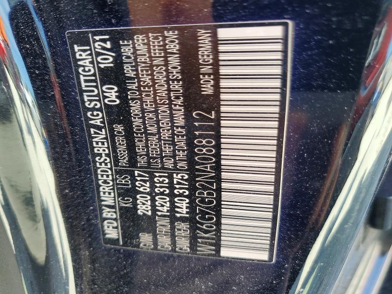 Продажа на аукционе авто 2022 Mercedes-benz S, vin: W1K6G7GB2NA088112, номер лота: 52046756