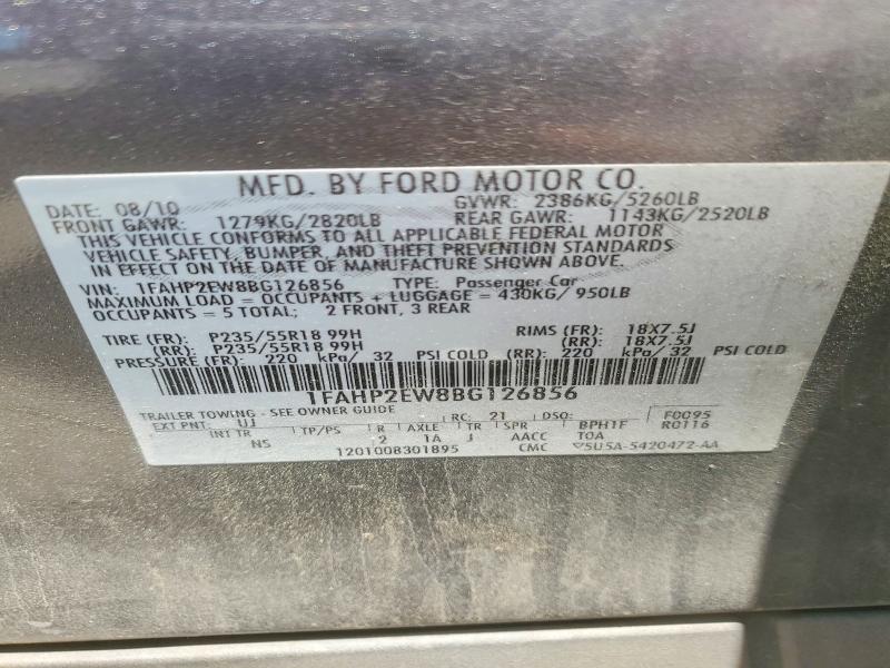 Продаж на аукціоні авто 2011 Ford Taurus, vin: 1FAHP2EW8BG126856, номер лоту: 53929446