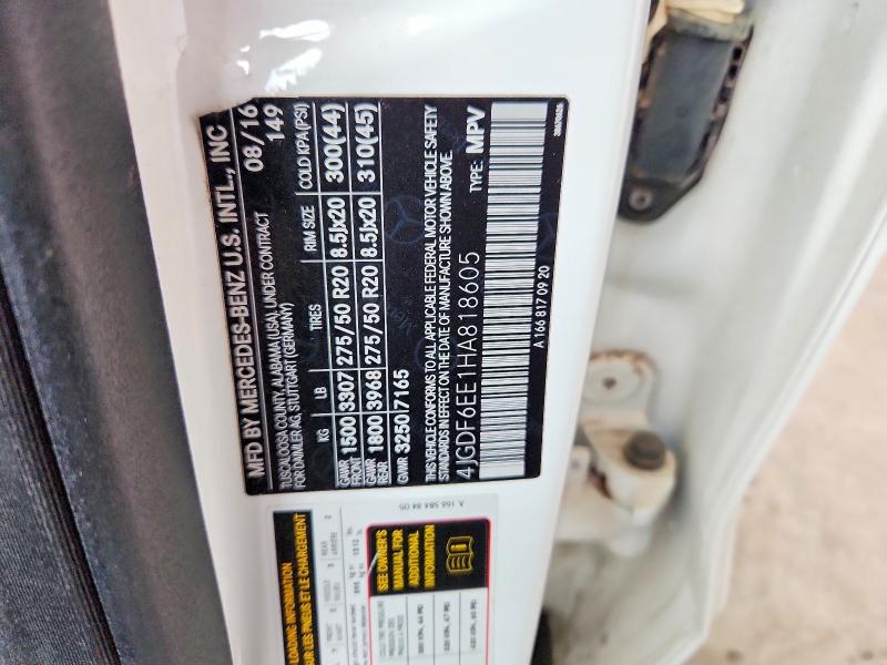 Aukcja sprzedaży 2017 Mercedes-benz Gls, vin: 4JGDF6EE1HA818605, numer aukcji: 52304896