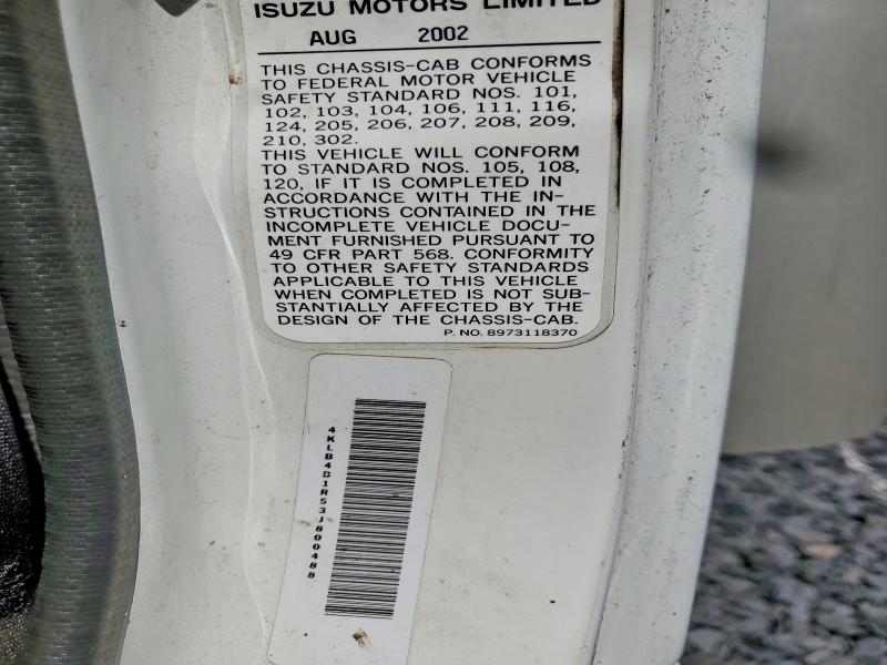 54868846 :رقم المزاد ، 4KLB4B1R53J800488 vin ، 2003 Isuzu Npr مزاد بيع