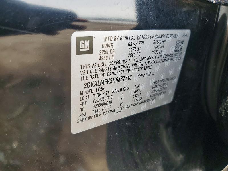 Aukcja sprzedaży 2017 Gmc Terrain, vin: 2GKALMEK3H6337718, numer aukcji: 54586376