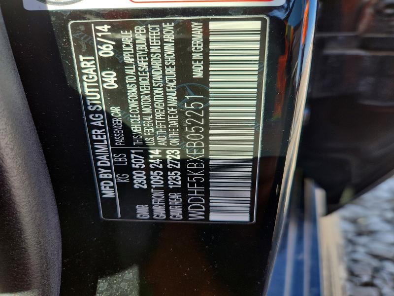 2014 Mercedes-benz E მანქანა იყიდება აუქციონზე, vin: WDDHF5KBXEB052251, აუქციონის ნომერი: 51990816