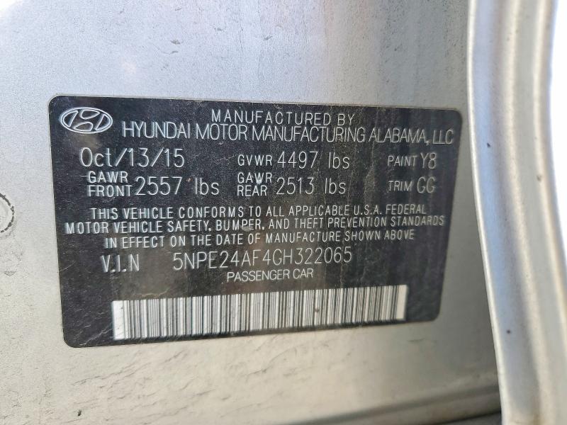 Продаж на аукціоні авто 2016 Hyundai Sonata, vin: 5NPE24AF4GH322065, номер лоту: 52339186