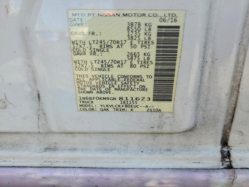 Aukcja sprzedaży 2016 Nissan Nv, vin: 1N6BF0KM4GN811673, numer aukcji: 53951086