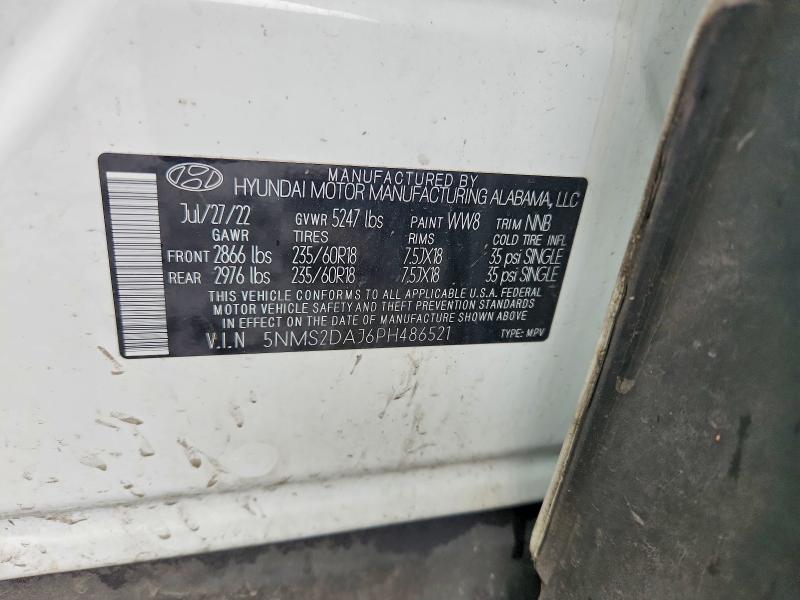Aukcja sprzedaży 2023 Hyundai Santa Fe, vin: 5NMS2DAJ6PH486521, numer aukcji: 53556256