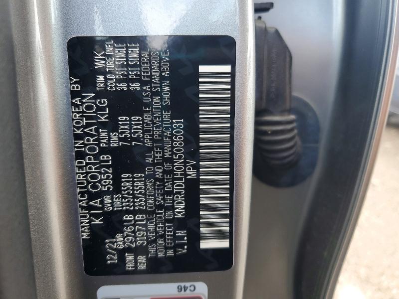 Auction sale of the 2022 Kia Sorento, vin: KNDRJDLH0N5086031, lot number: 54941396