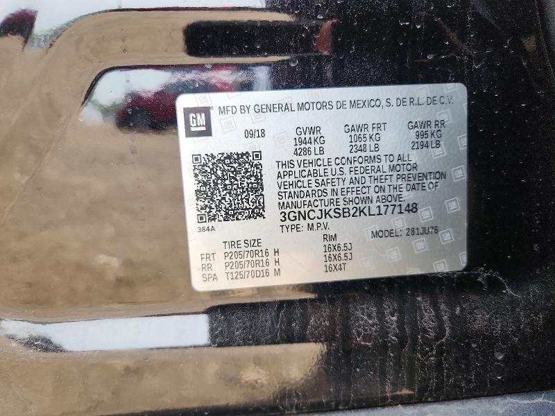 Продажа на аукционе авто 2019 Chevrolet Trax, vin: 3GNCJKSB2KL177148, номер лота: 54542186