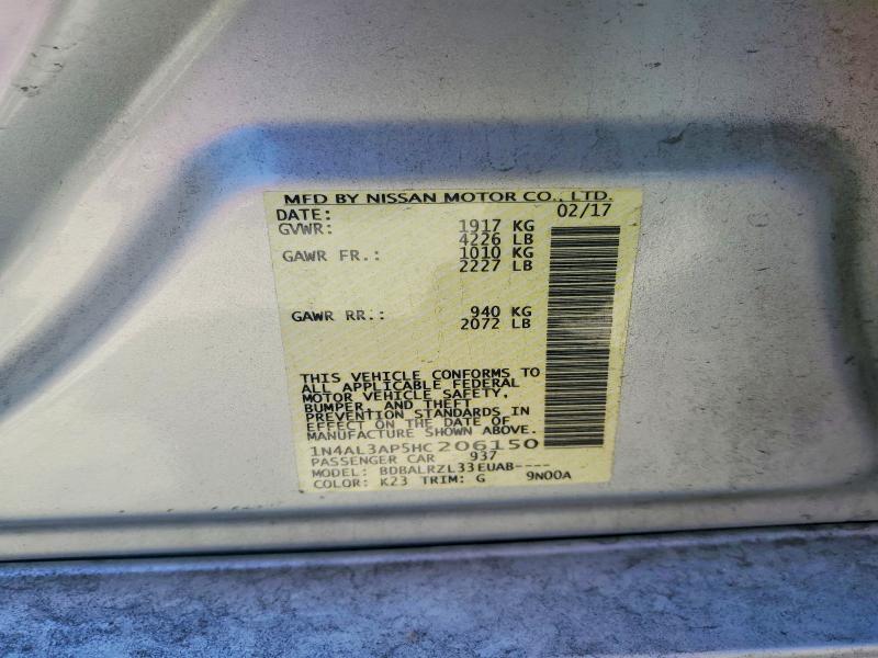 54535276 :رقم المزاد ، 1N4AL3AP5HC206150 vin ، 2017 Nissan Altima مزاد بيع
