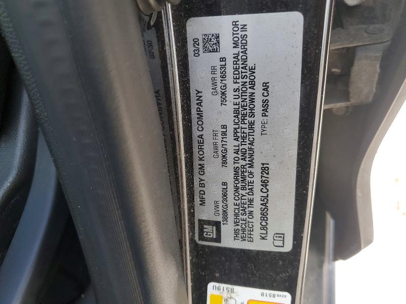 51502616 :رقم المزاد ، KL8CB6SA5LC467281 vin ، 2020 Chevrolet Spark مزاد بيع