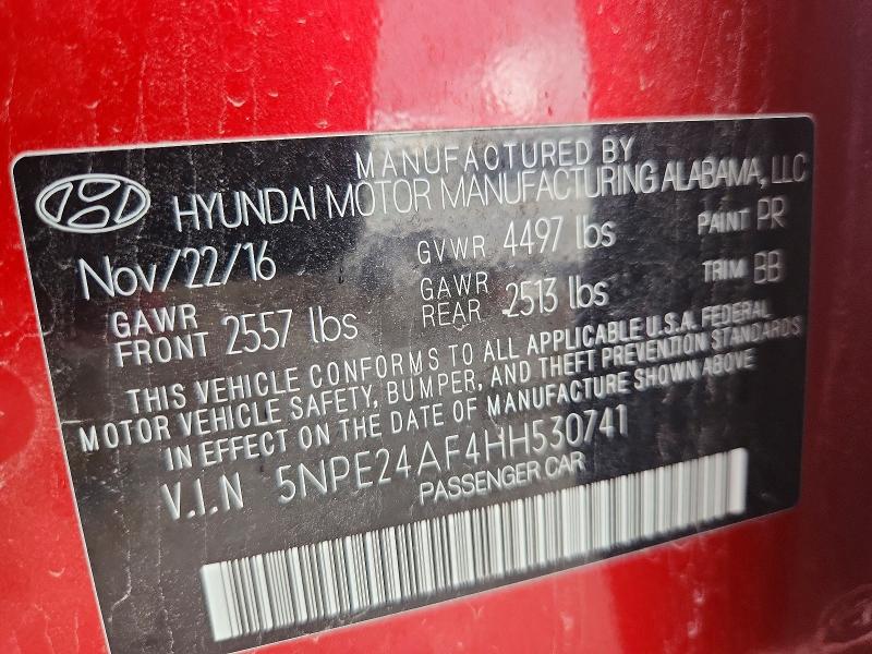 Продаж на аукціоні авто 2017 Hyundai Sonata, vin: 5NPE24AF4HH530741, номер лоту: 55326556