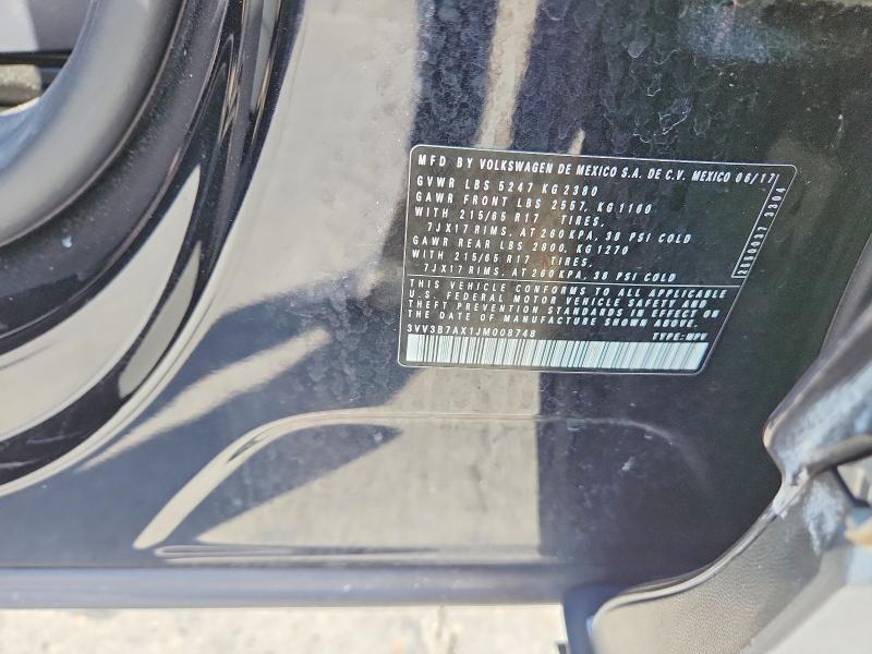 Продажа на аукционе авто 2018 Volkswagen Tiguan, vin: 3VV3B7AX1JM008748, номер лота: 54123056