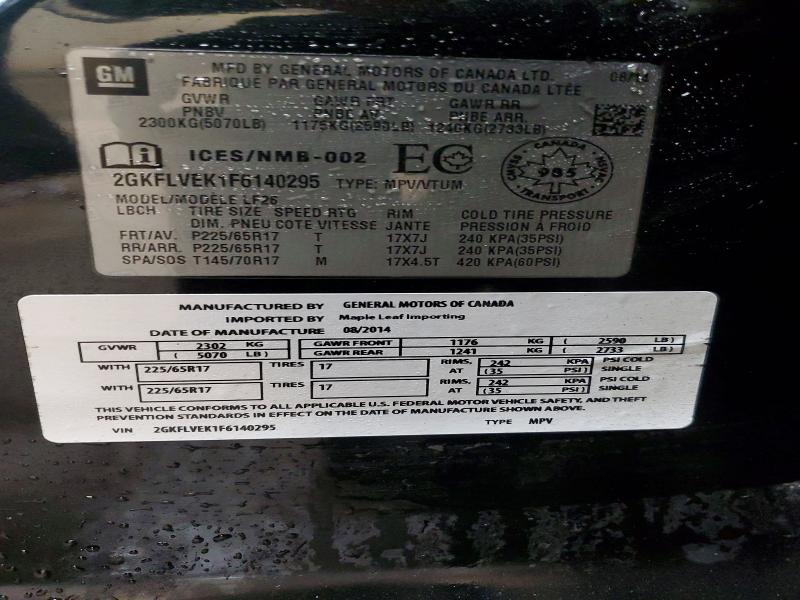 51695636 :رقم المزاد ، 2GKFLVEK1F6140295 vin ، 2015 Gmc Terrain مزاد بيع