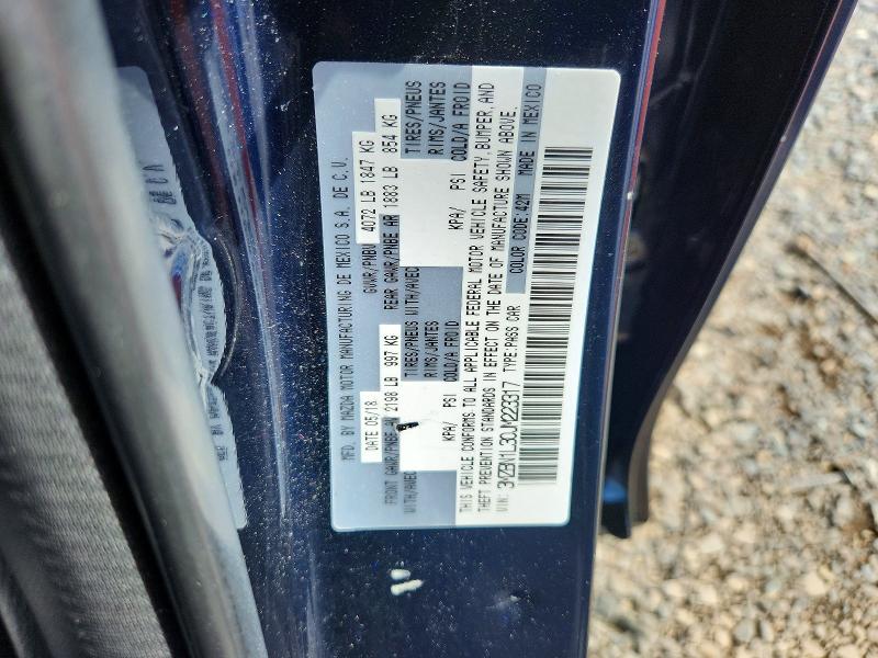 Продажа на аукционе авто 2018 Mazda 3, vin: 3MZBN1L30JM223317, номер лота: 55016916
