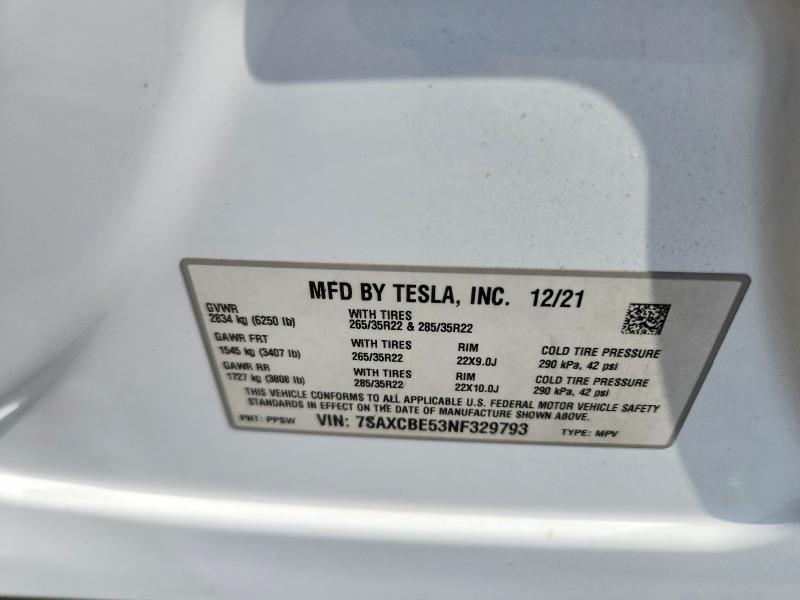 Продажа на аукционе авто 2022 Tesla Model X, vin: 7SAXCBE53NF329793, номер лота: 51530416