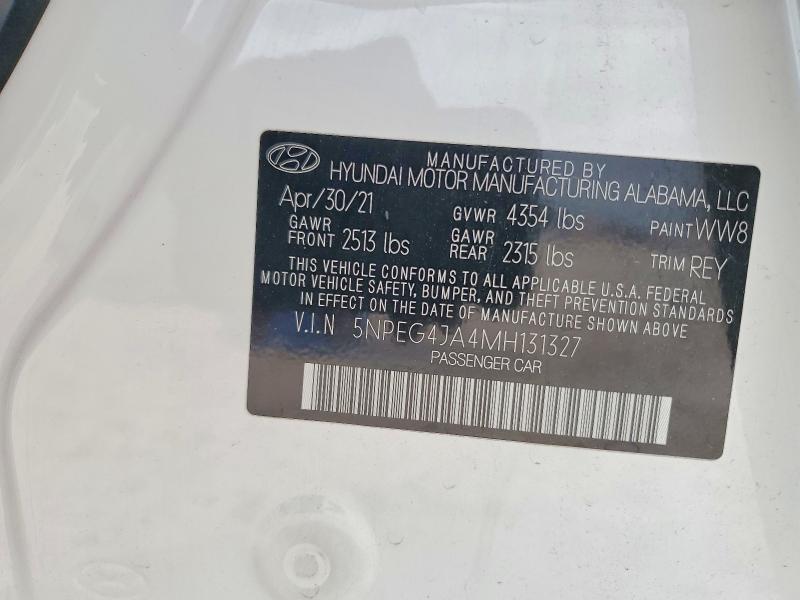 Продаж на аукціоні авто 2021 Hyundai Sonata, vin: 5NPEG4JA4MH131327, номер лоту: 51798446