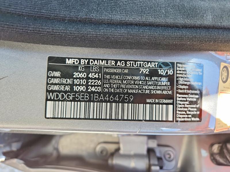 Aukcja sprzedaży 2011 Mercedes-benz C, vin: WDDGF5EB1BA464759, numer aukcji: 54319156