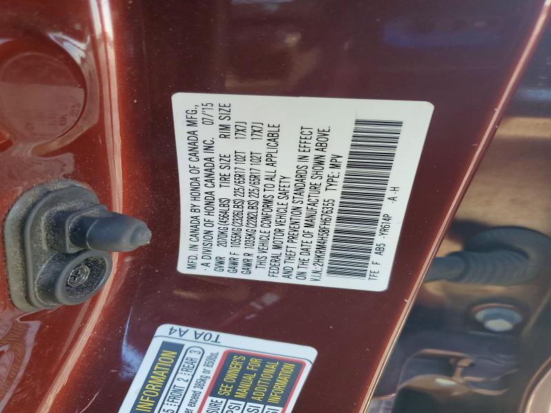 Продажа на аукционе авто 2015 Honda Cr-v, vin: 2HKRM4H58FH676355, номер лота: 54231966