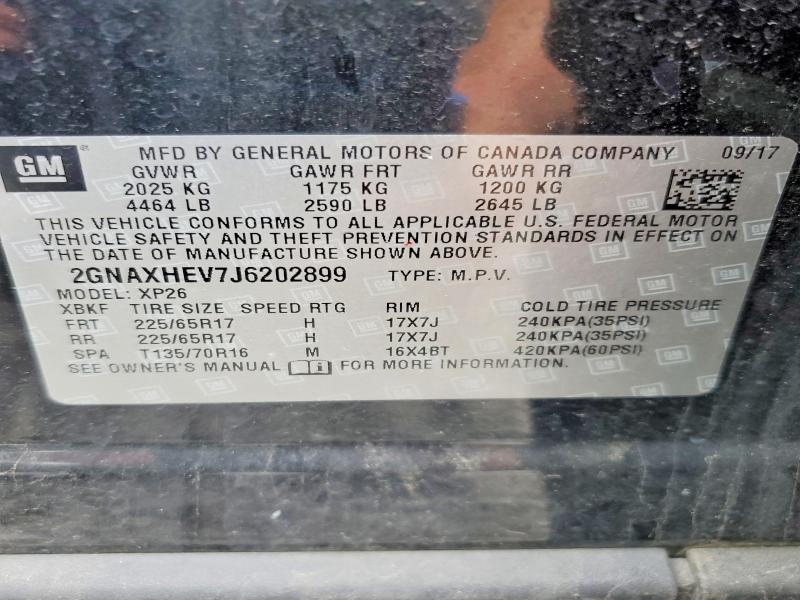 Продажа на аукционе авто 2018 Chevrolet Equinox, vin: 2GNAXHEV7J6202899, номер лота: 54134446