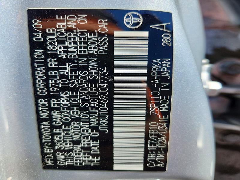 54457686 :رقم المزاد ، JTKKU10469J047734 vin ، 2009 Scion Xd مزاد بيع