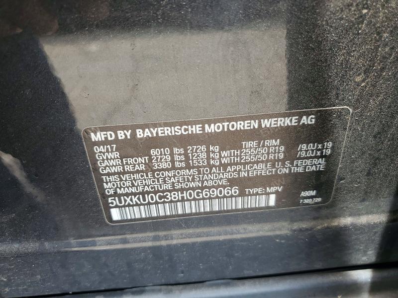 52684126 :رقم المزاد ، 5UXKU0C38H0G69066 vin ، 2017 Bmw X6 مزاد بيع