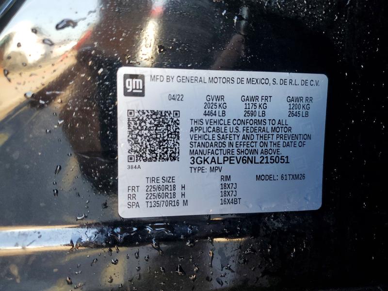 Aukcja sprzedaży 2022 Gmc Terrain, vin: 3GKALPEV6NL215051, numer aukcji: 52159016