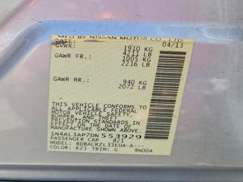 Aukcja sprzedaży 2013 Nissan Altima, vin: 1N4AL3AP7DN553929, numer aukcji: 47052096