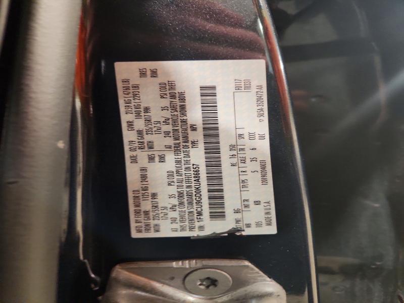 50784846 :رقم المزاد ، 1FMCU9GD0KUA86657 vin ، 2019 Ford Escape مزاد بيع
