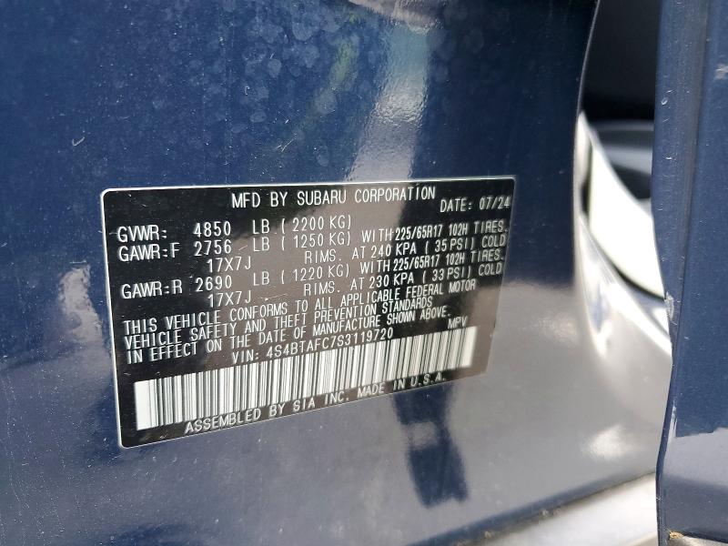 Продажа на аукционе авто 2025 Subaru Outback, vin: 4S4BTAFC7S3119720, номер лота: 54971836