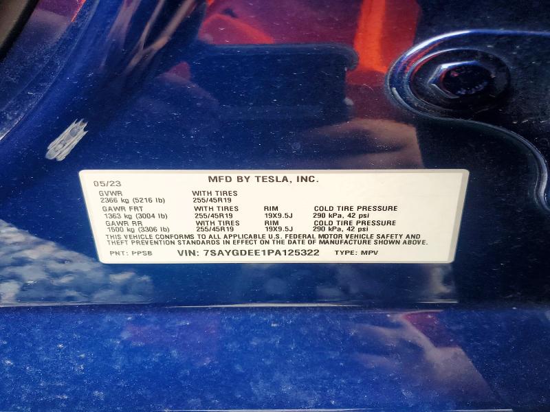 Aukcja sprzedaży 2023 Tesla Model Y, vin: 7SAYGDEE1PA125322, numer aukcji: 54755766