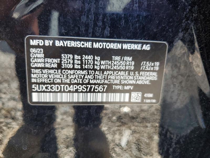 55094216 :رقم المزاد ، 5UX33DT04P9S77567 vin ، 2023 Bmw X4 مزاد بيع