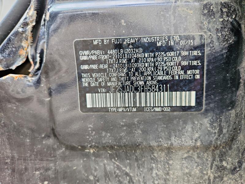 Продажа на аукционе авто 2015 Subaru Forester, vin: JF2SJADC3FH584311, номер лота: 54286596