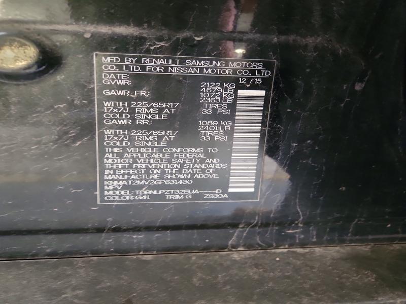 Продаж на аукціоні авто 2016 Nissan Rogue, vin: KNMAT2MV2GP631430, номер лоту: 52153926