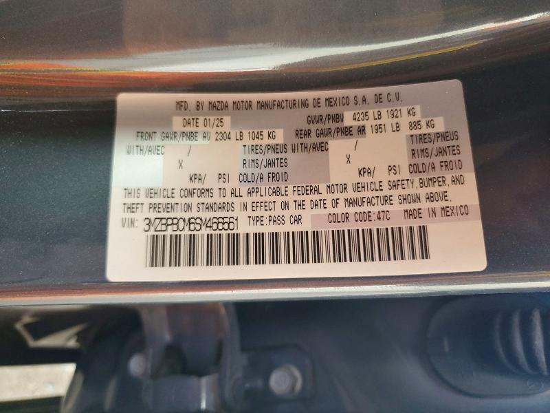 Продажа на аукционе авто 2025 Mazda 3, vin: 3MZBPBCM6SM466561, номер лота: 54638756