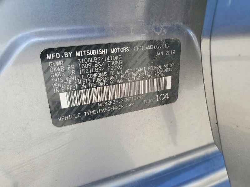 Aukcja sprzedaży 2019 Mitsubishi Mirage, vin: ML32F3FJ2KHF10742, numer aukcji: 52966716