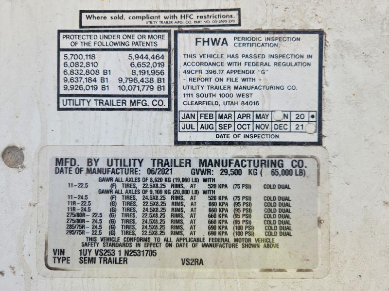 Aukcja sprzedaży 2022 Utility Trailer Trailer, vin: 1UYVS2531N2531705, numer aukcji: 52825066