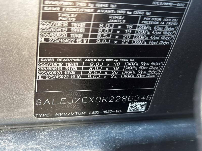 Aukcja sprzedaży 2024 Land Rover Defender, vin: SALEJ7EX0R2286346, numer aukcji: 53198996