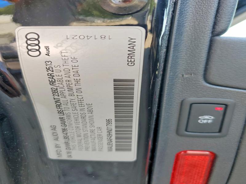 Aukcja sprzedaży 2017 Audi A4, vin: WAUENAF49HN017995, numer aukcji: 54062896