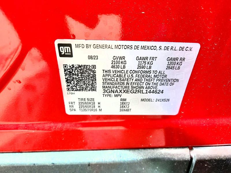 2024 Chevrolet Equinox მანქანა იყიდება აუქციონზე, vin: 3GNAXXEG2RL144624, აუქციონის ნომერი: 55553456